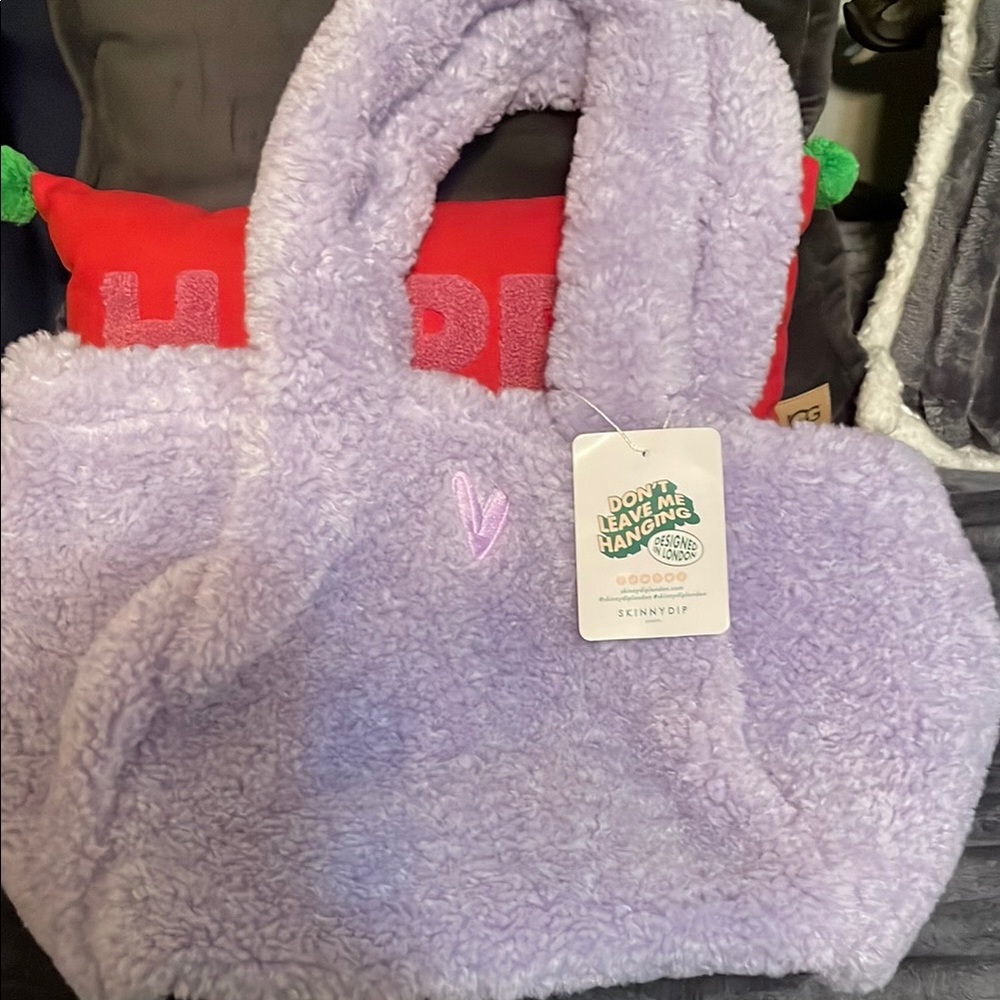 Lilac Faux Fur Tote Bag